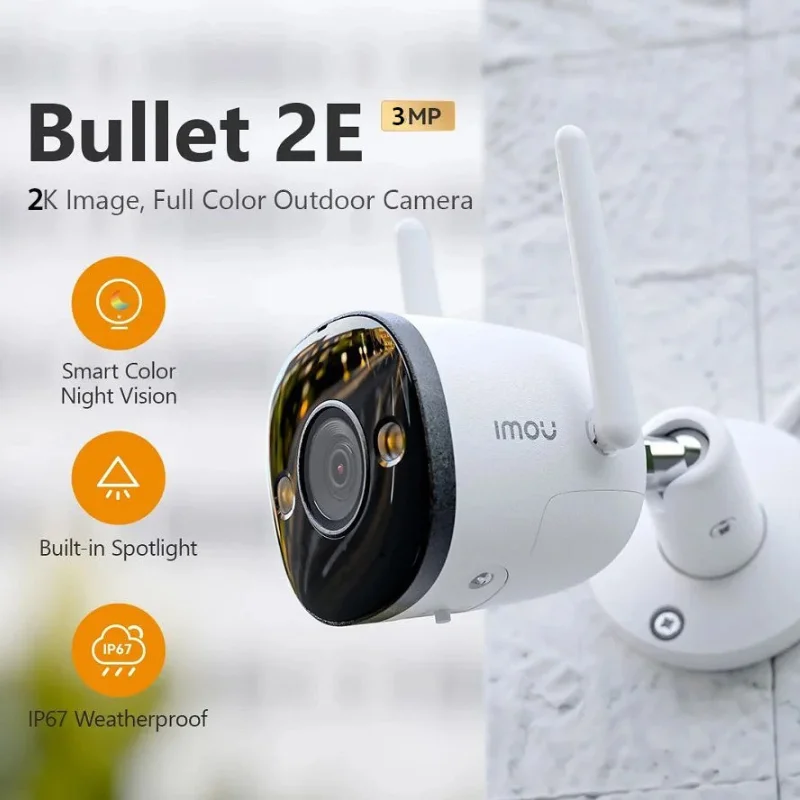 IMOU Bullet 2E Maroc: Caméra 2K 3MP (IPC-K3DP-3H0WF)